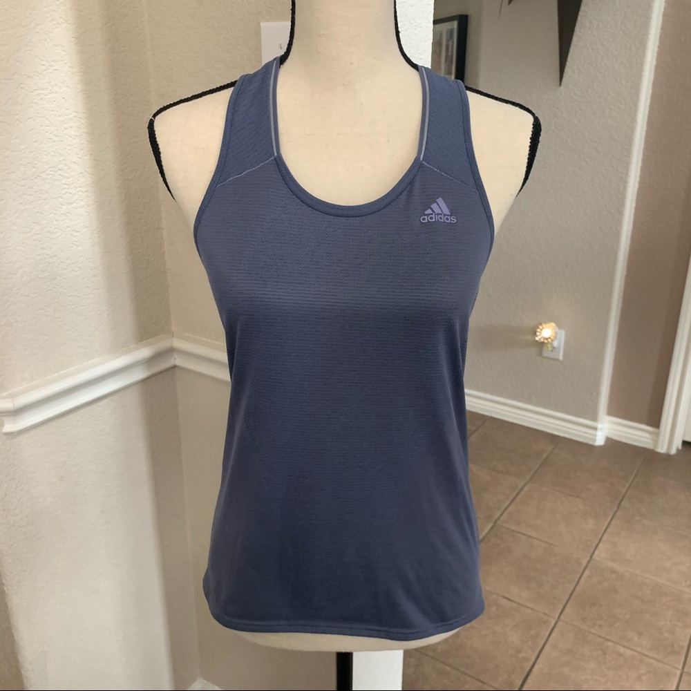 Adidas blue razor back climalite athletic top Size S
